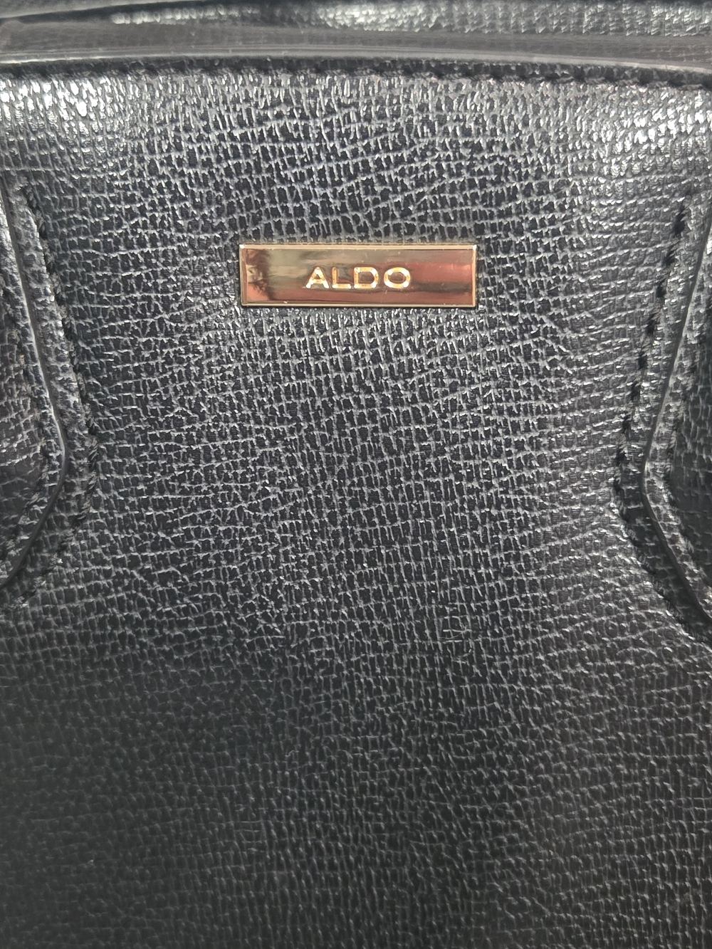 Aldo Black Crossbody Satchel with Gold-Tone Hardware - Picture 2 of 14